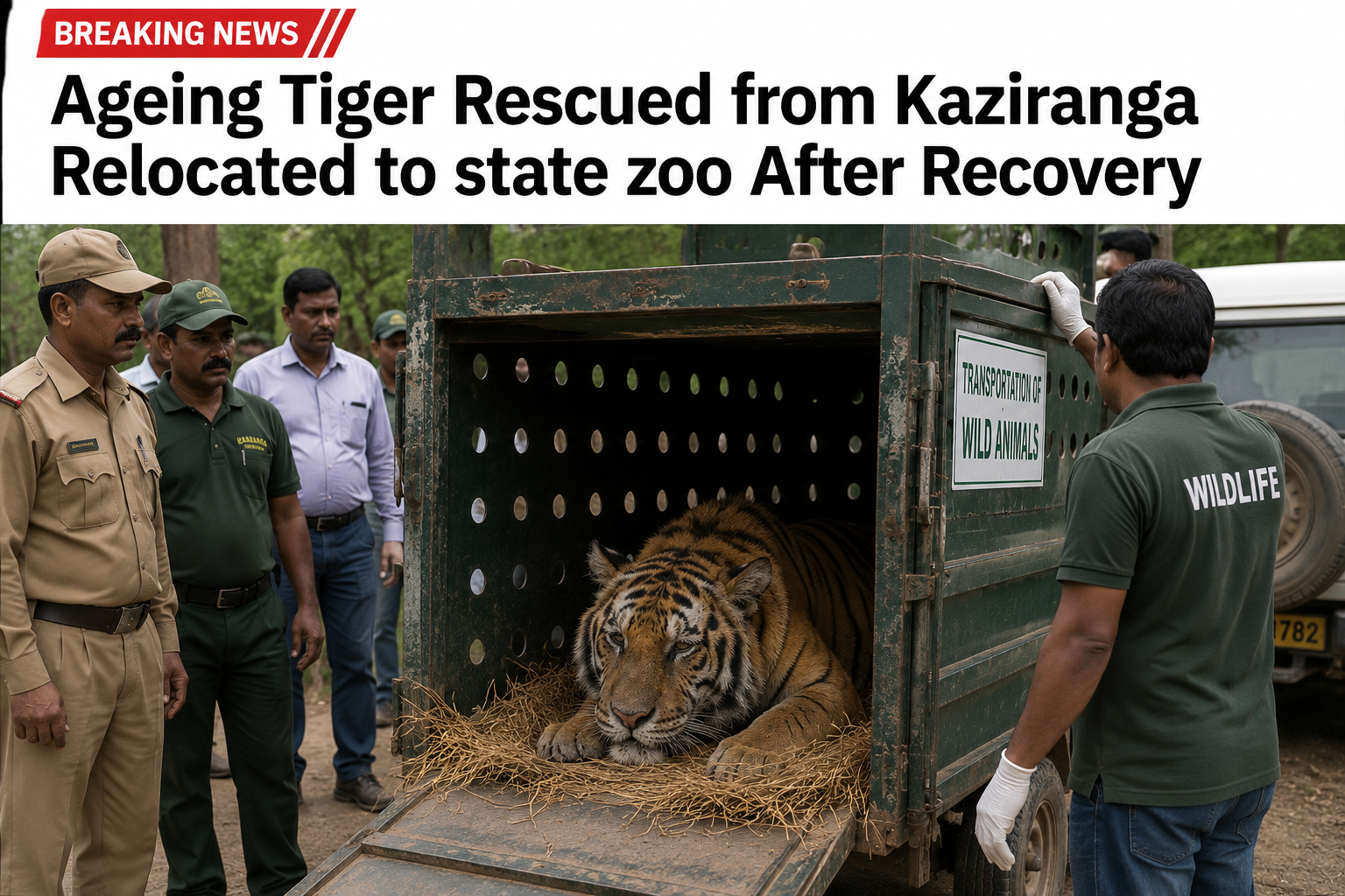 Ageing Tiger Rescued from Kaziranga Relocated to state zoo After Recovery
