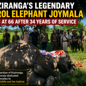 Kaziranga's Legendary Patrol Elephant Joymala Dies at 66 After 34 Years of Service