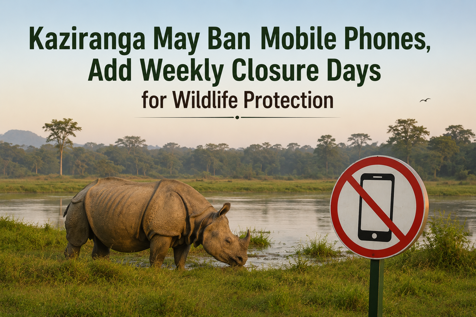 Kaziranga May Ban Mobile Phones, Add Weekly Closure Days for Wildlife Protection
