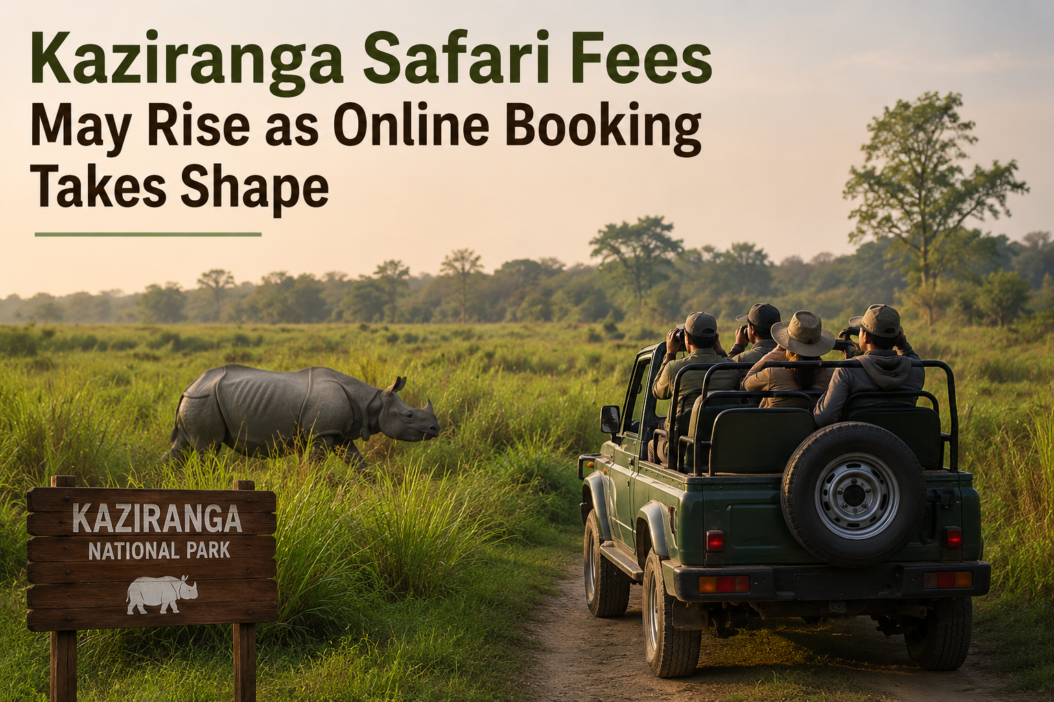 Kaziranga Safari Fees May Rise as Online Booking Takes Shape
