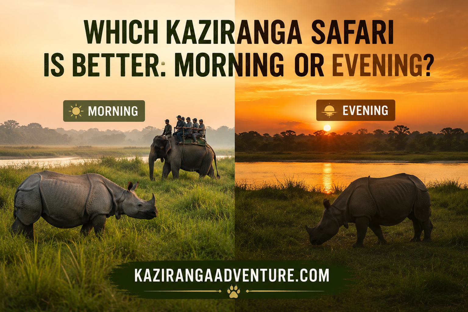 Which Kaziranga Safari Is Better: Morning or Evening?