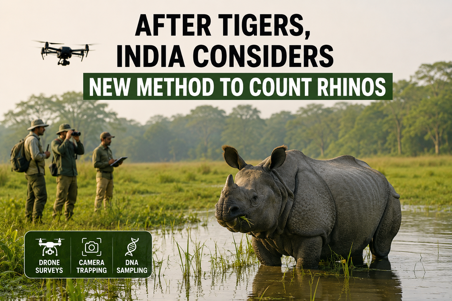 After Tigers, India Considers New Method to Count Rhinos 