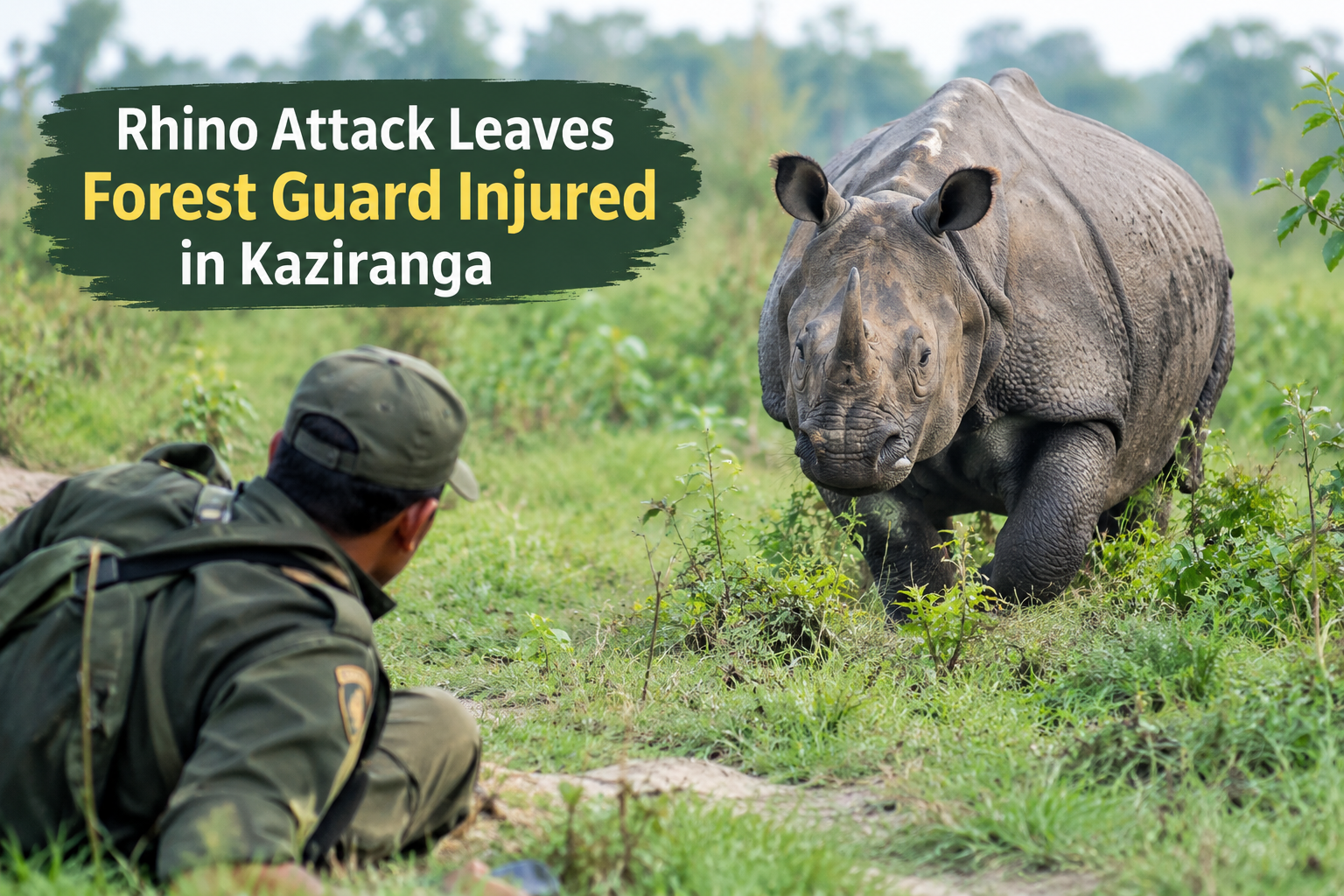 Rhino Attack Leaves Forest Guard Injured in Kaziranga